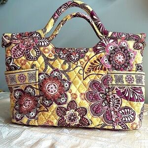 Vera Bradley quilted tote bag/ purse. Pink and yellow. Perfect condition.